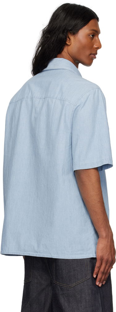 Skjorte MAISON KITSUNÉ Maison Kitsuné Relaxed Short Sleeve Shirt Blå | OM00424WC5006, 2