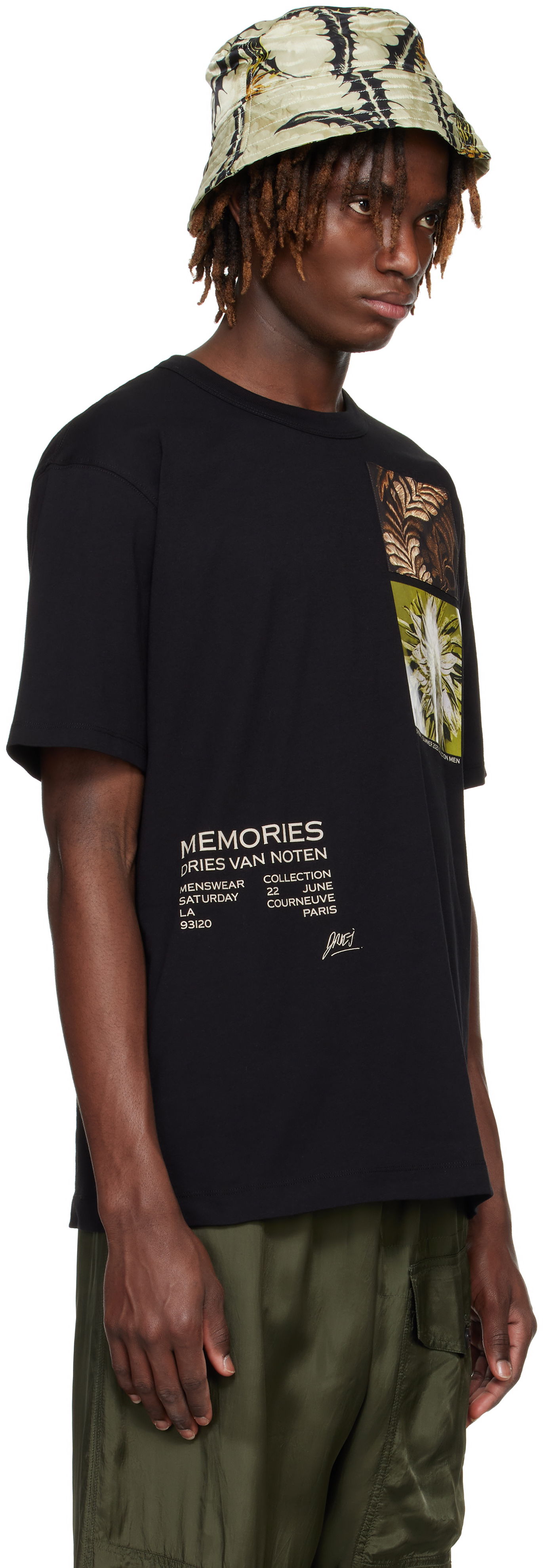 T-shirt Dries Van Noten Dries Van Noten Show Graphic Print T-Shirt Sort | 251-021109-1600, 1