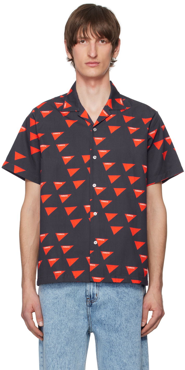Skjorte Fiorucci Allover Logo Print Shirt Sort | M20VFLB1CBL