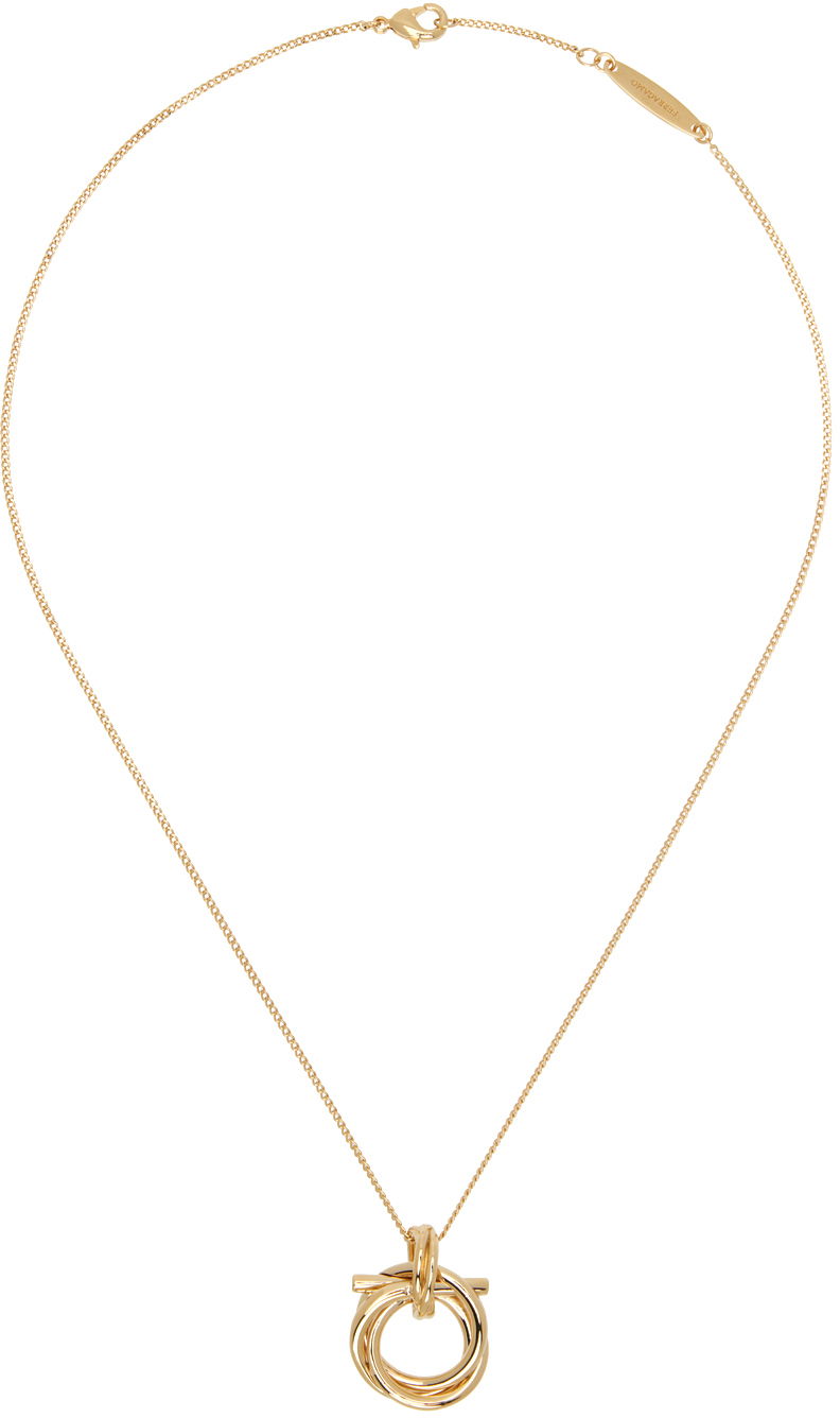 Halskæde FERRAGAMO Gancini Pendant Necklace "Gold" Metalisk | 760551 - 751631, 0