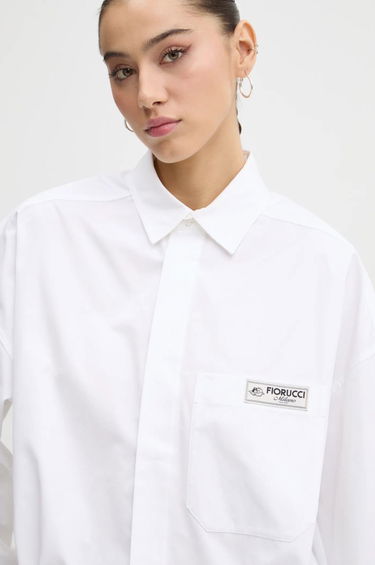 Skjorte Fiorucci Fiorucci Relaxed Fit Shirt with Classic Collar Hvid | U01FMTLO230CO02WH01, 3