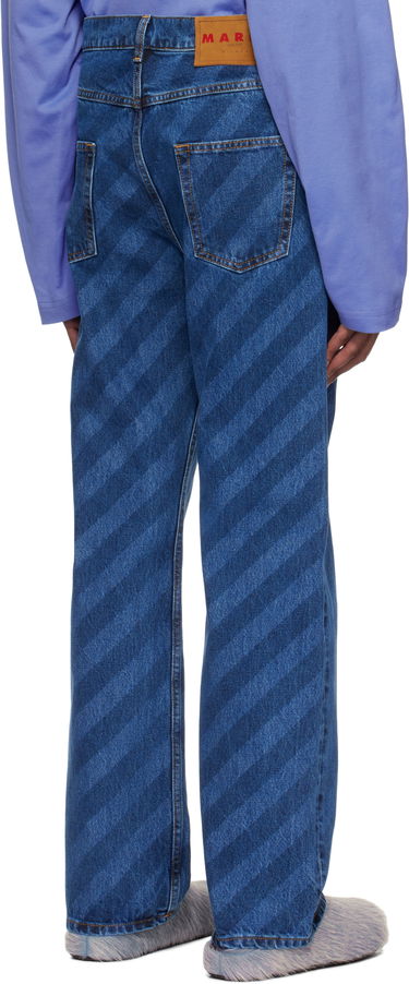Jeans Marni Marni Wide Leg Diagonal Stripe Jeans Blå | PUJU0021A0 USCX36, 2