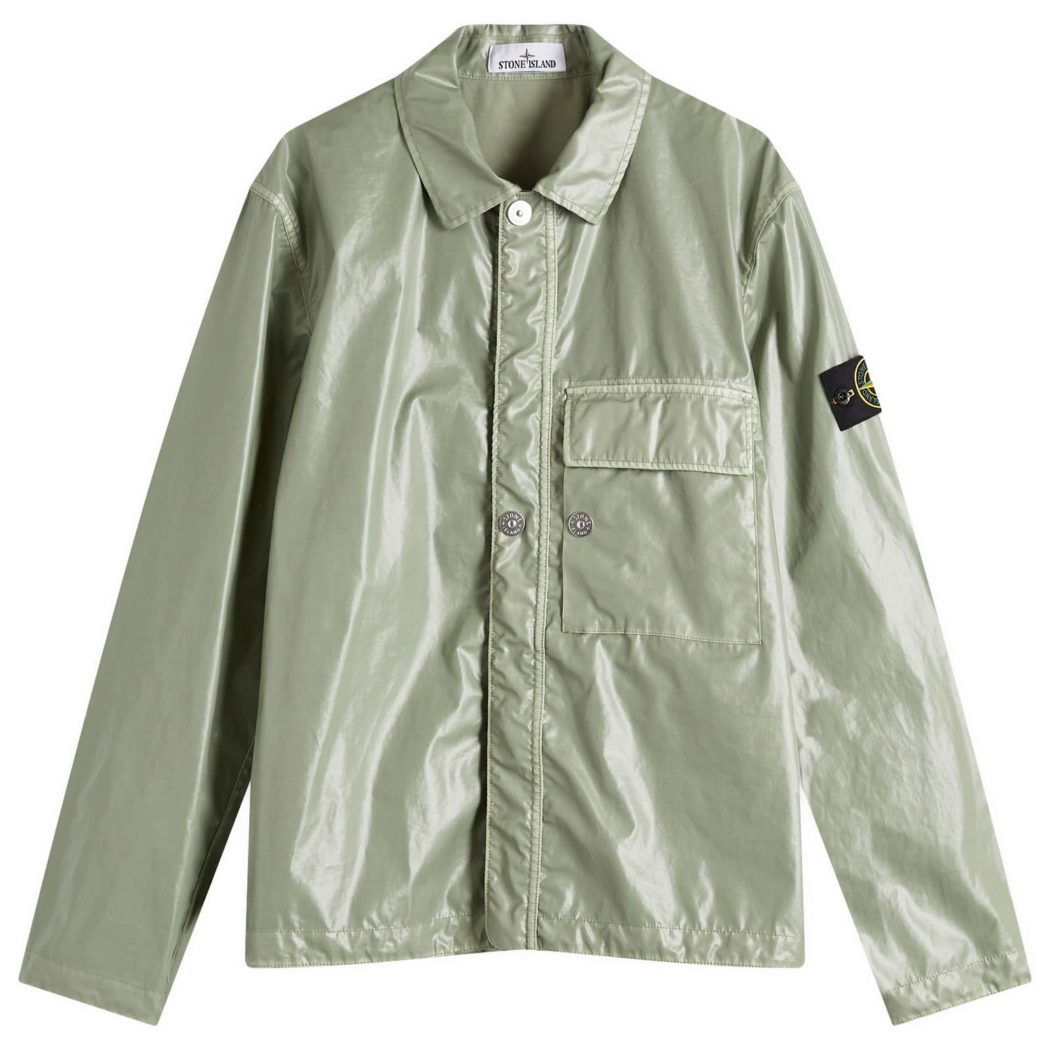 Vindjakke Stone Island Mussola Gommata-TC Shirt Jacket, Size Large Grøn | K1S151200001-V0055, 0