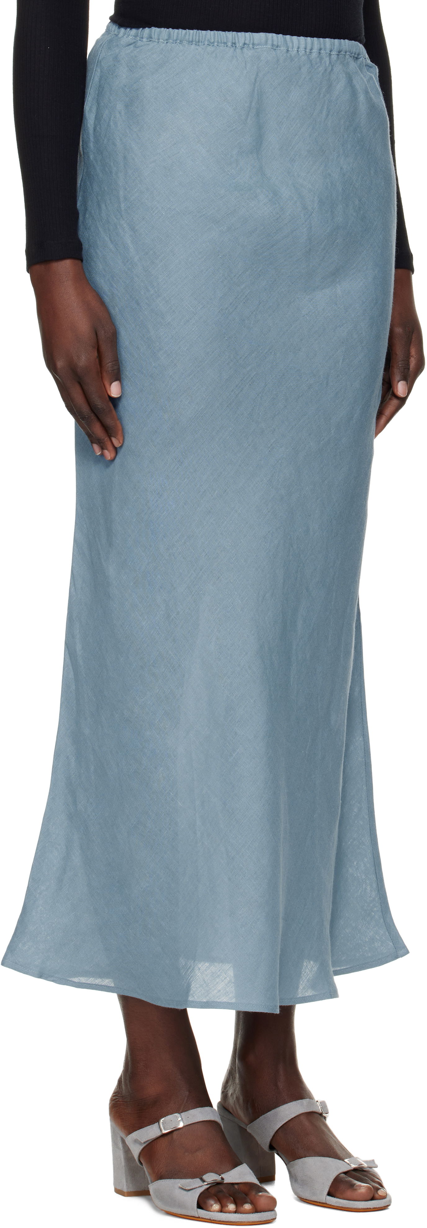 Nederdel Baserange Maxi Linen Skirt Blå | SKDY-SL-SP25, 1