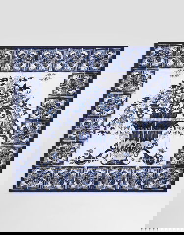 Tørklæde Dolce & Gabbana Dolce & Gabbana Majolica-Print Silk Twill Square Scarf Blå | IF037WGDDHCHA3OA, 2