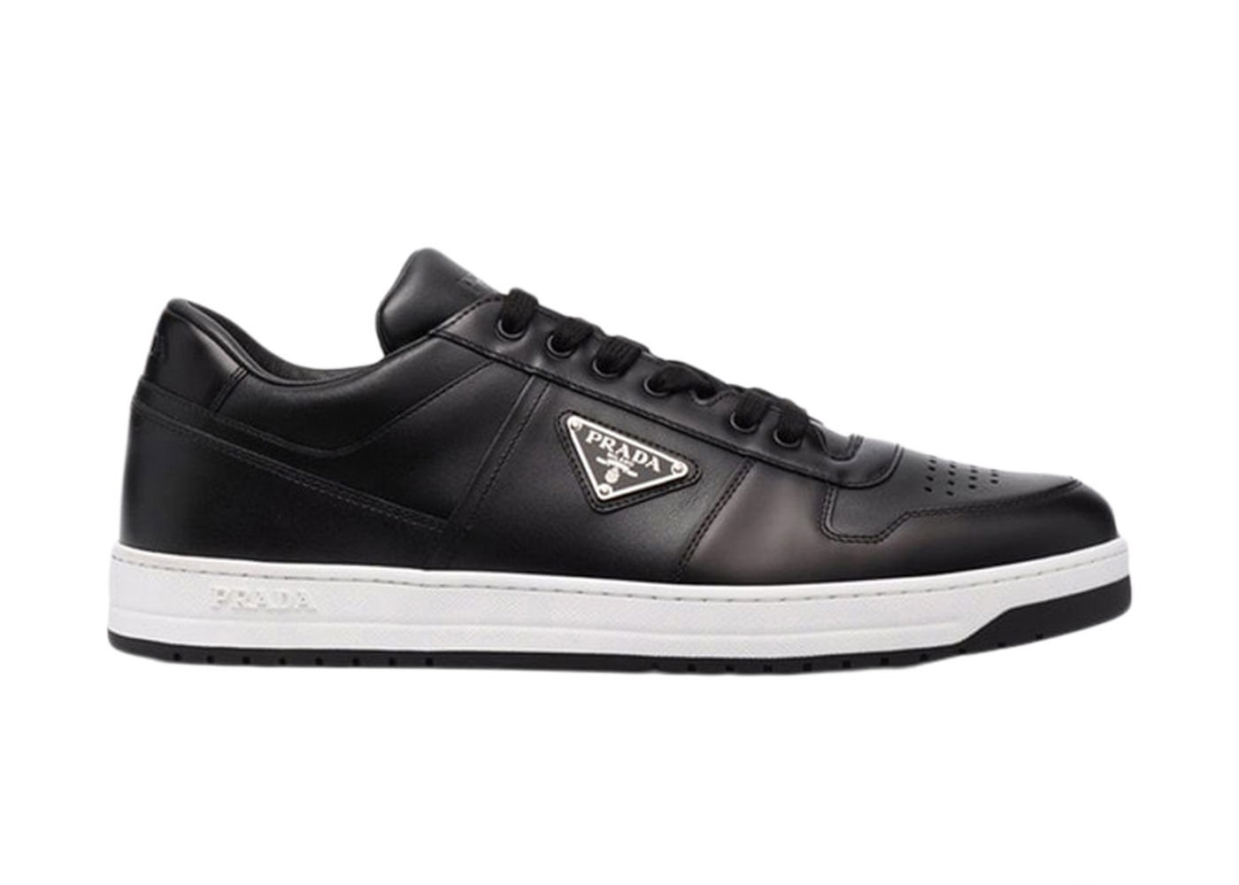 Sneakers og sko Prada Downtown Low Top Sneakers Leather Black Black White Sort | 2EE364_3LJ6_F0002, 0