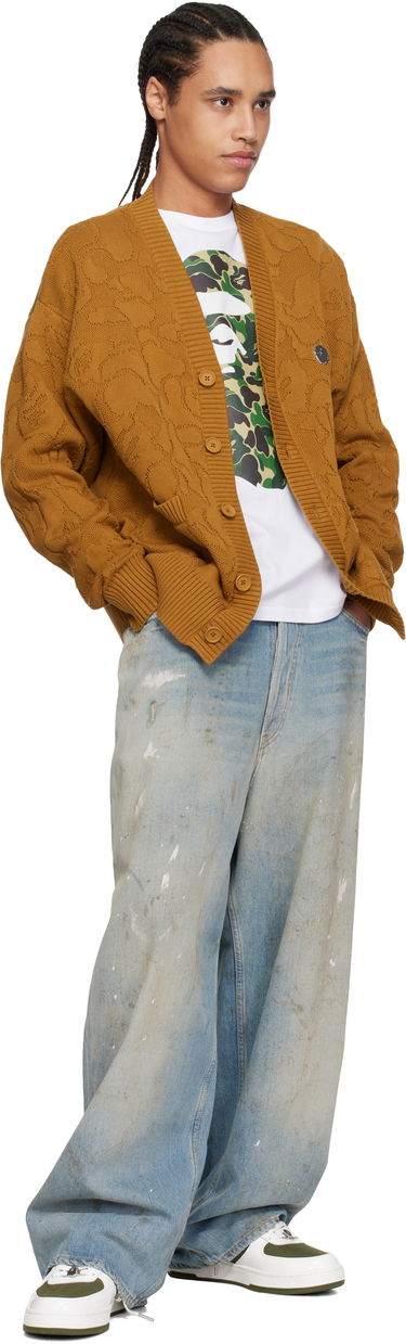 Sweater BAPE A Bathing Ape Camo Jacquard Cardigan Brun | 001KNL301301M, 3