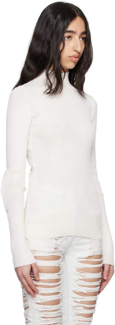 Sweater Maison Margiela MM6 Maison Margiela Elbow Patch Ribbed Turtleneck Top Sort | S62HA0094 M13126, 4
