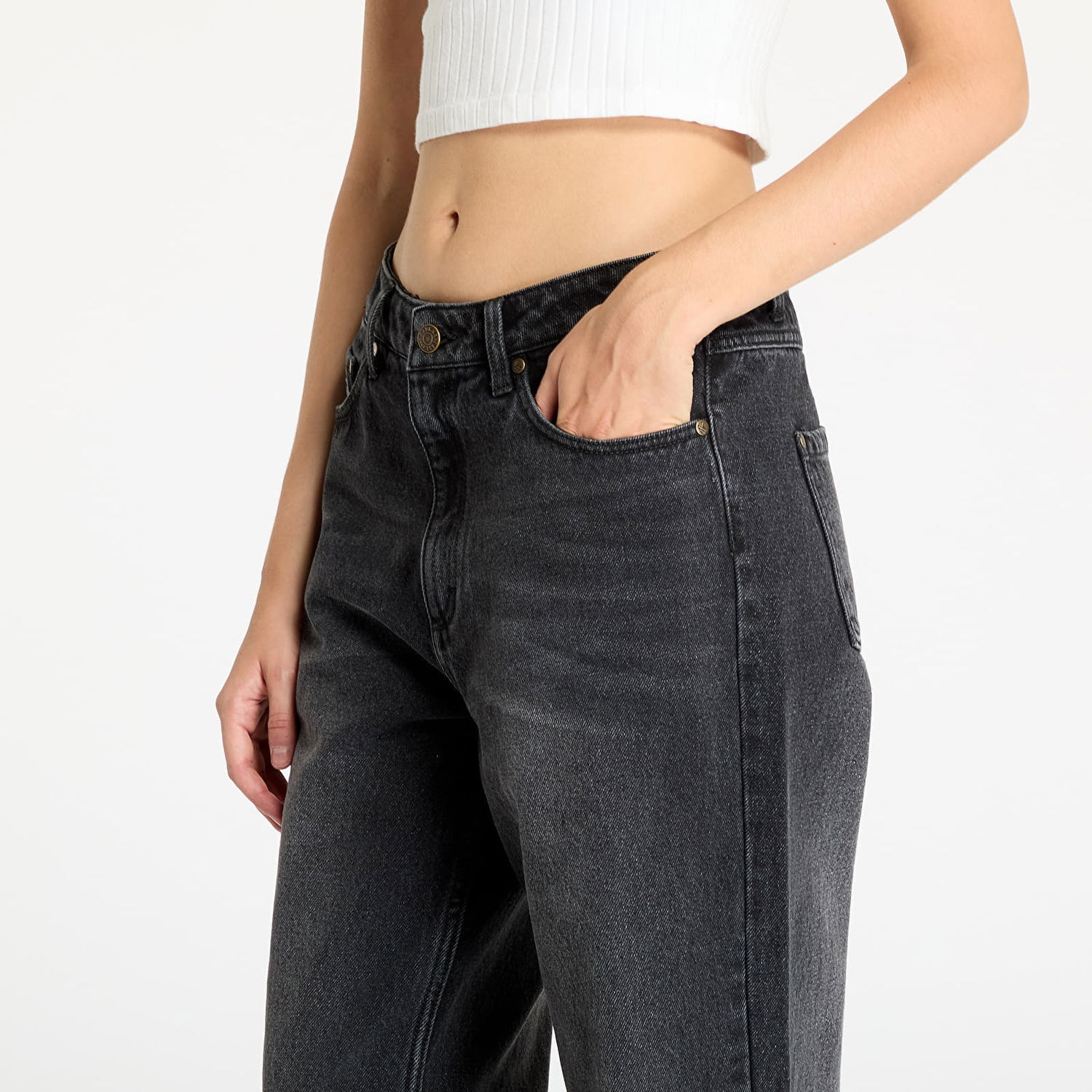 Bukser Karl Kani OG Five Pocket Straight Leg Denim Vintage Sort | 61000015, 1