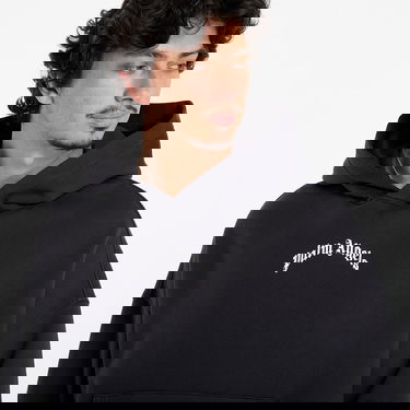 Sweatshirt Palm Angels Palm Angels Back Curved Logo Loose Hoody Sort | PMBB17EF25FLE0041003, 1