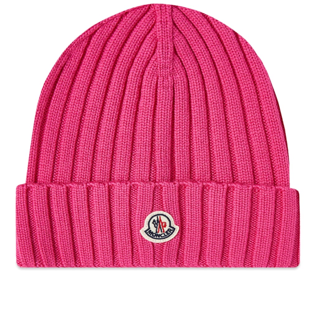 Hat Moncler Logo Beanie Hat Lyserød | 3B000-16-A9327-564, 0