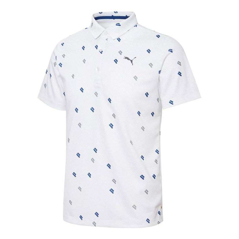 Polo skjorte Puma Golf Jacquard Polo Shirt Hvid | 930322-04