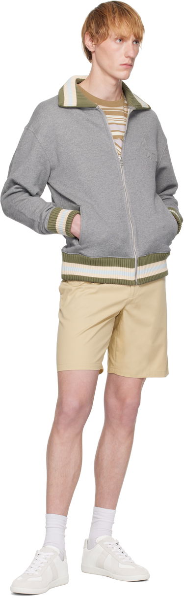 Bomberjakke MAISON KITSUNÉ Maison Kitsuné Varsity Zipped Bomber Jacket Grå | OM02130KM0321, 3