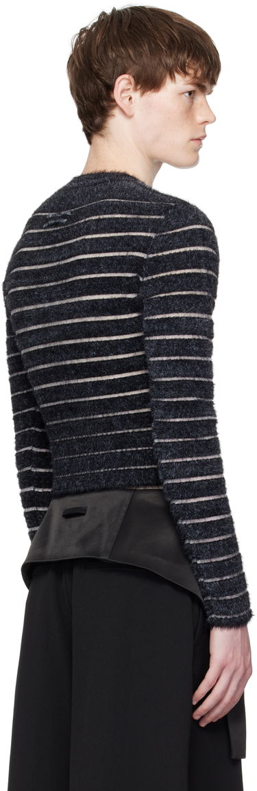 Sweater Jean Paul Gaultier Jean Paul Gaultier Jacquard 'Gaultier' Cropped Sweater Sort | 25/03-W-PO012-K004-0001, 2