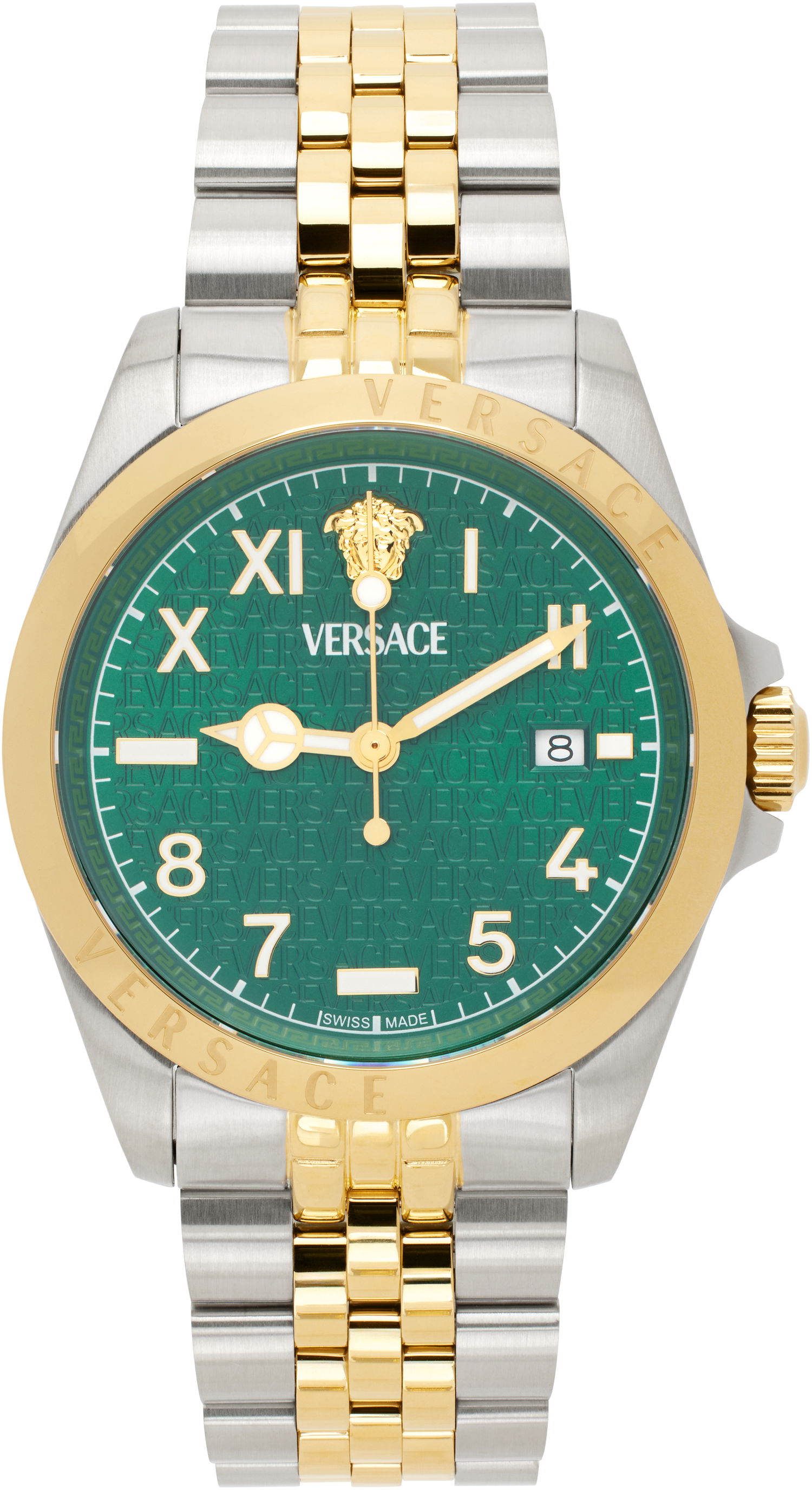 Ur Versace Green Dial & Gold & Silver Bracelet Watch Grøn | VE9H00524, 0