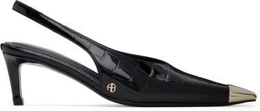 Sneakers og sko Anine Bing Croc-Embossed Slingback Pumps Sort | A-14-10397-010, 0