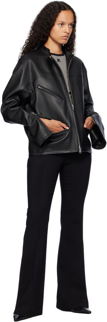 Jakke Courrèges Racer Buckle Leather Jacket Sort | 324LBL205CV0016, 3