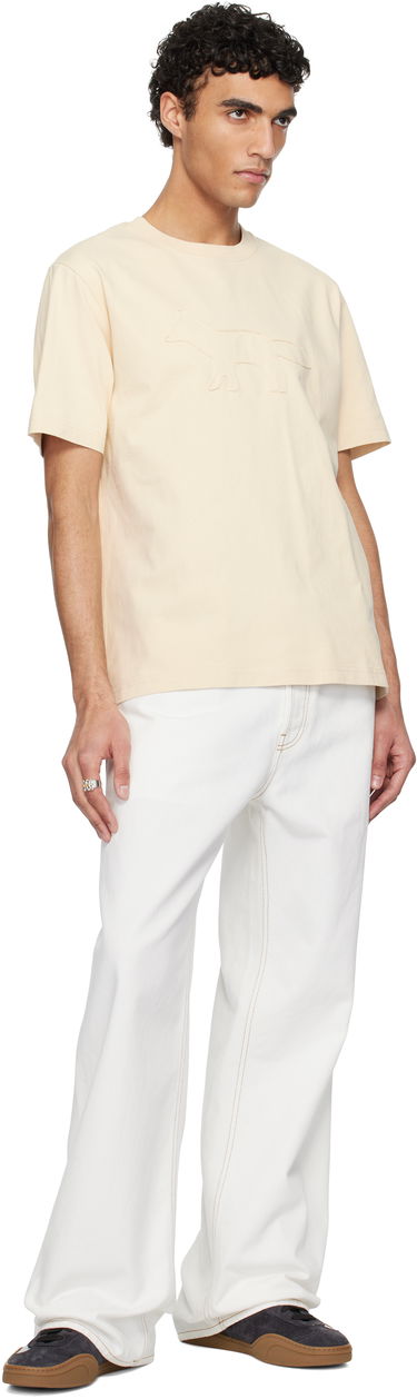 T-shirt MAISON KITSUNÉ Maison Kitsuné Profile Fox Comfort T-Shirt Beige | OM00121KJ0118, 3