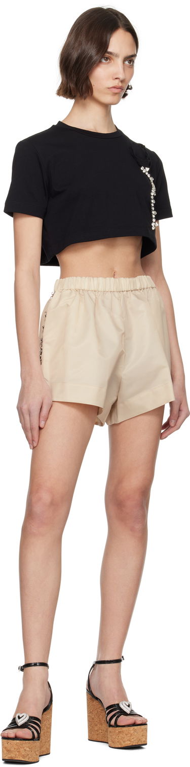 T-shirt Area AREA Crystal Rosette Cropped T-Shirt Sort | SS25AWTS0028FA02, 3