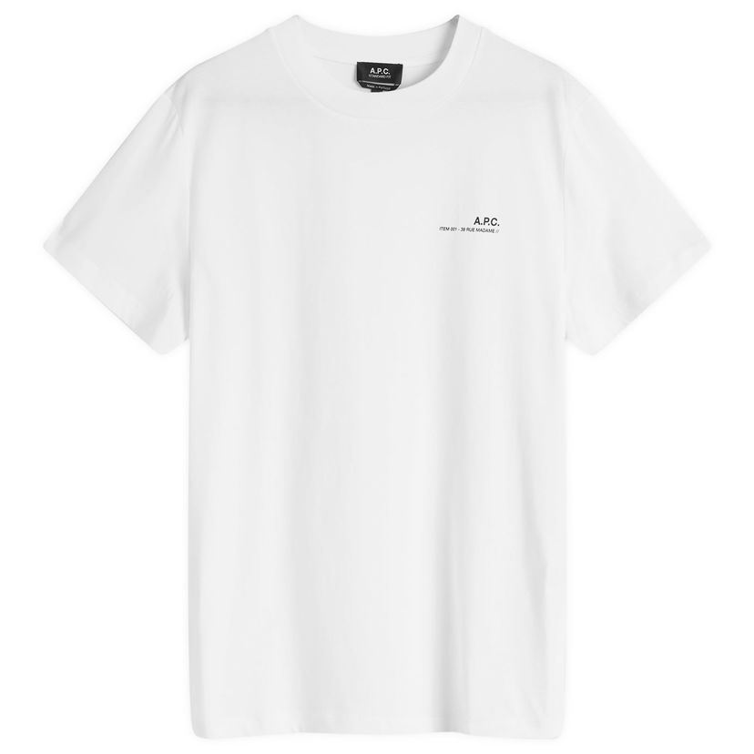 T-shirt A.P.C. Item Logo T-Shirt Hvid | COHBO-M26404-TAG