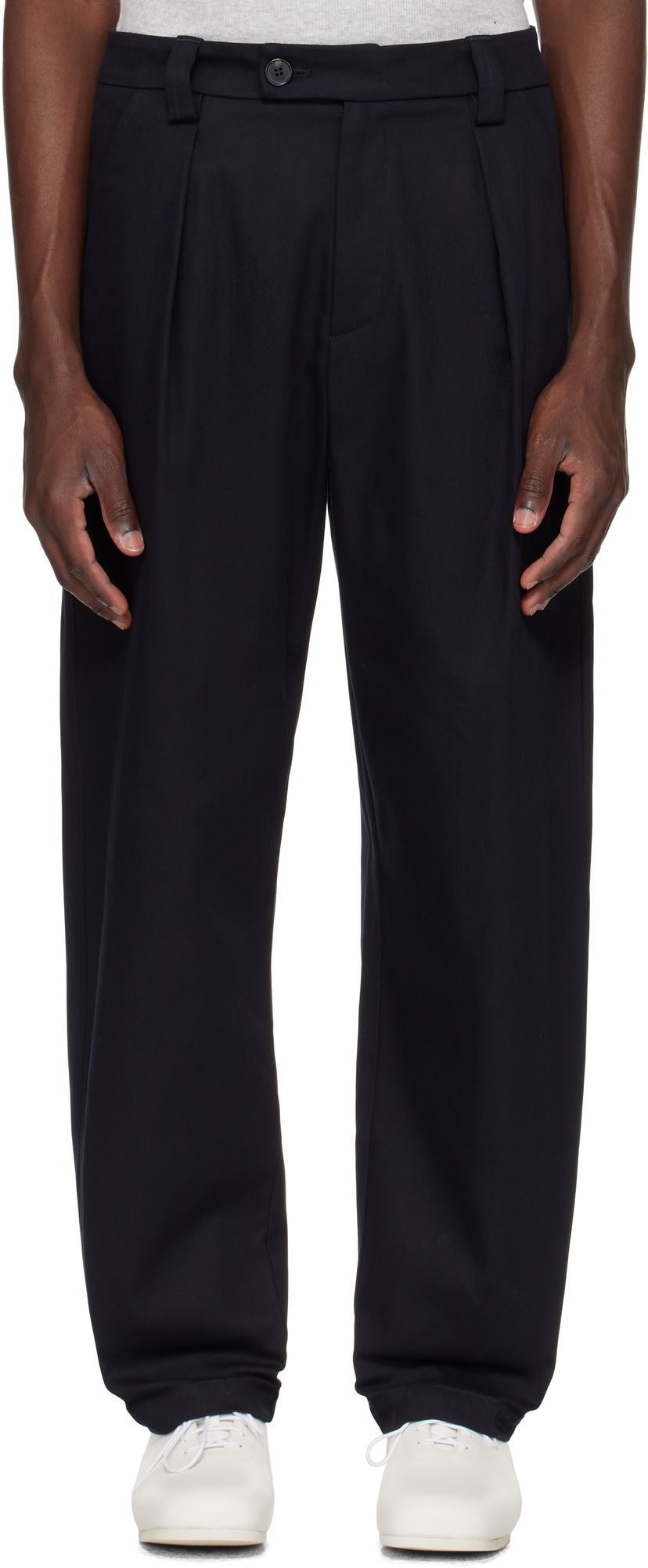 Bukser A.P.C. A.P.C. Renato Pleated Trousers Mørkeblå | COFCO-H08428