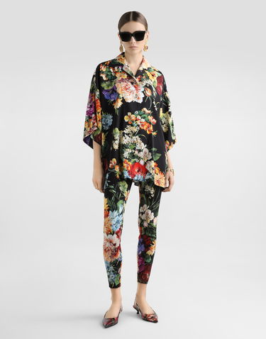 Bukser Dolce & Gabbana Dolce & Gabbana Charmeuse Flower Bouquet-Print Pants Sort | FTCQ4TFSA7WHN5PC, 1