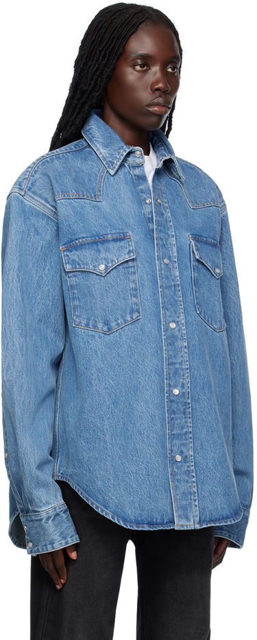 Skjorte VETEMENTS Flap Pocket Denim Shirt Blå | VL18SH250N, 1