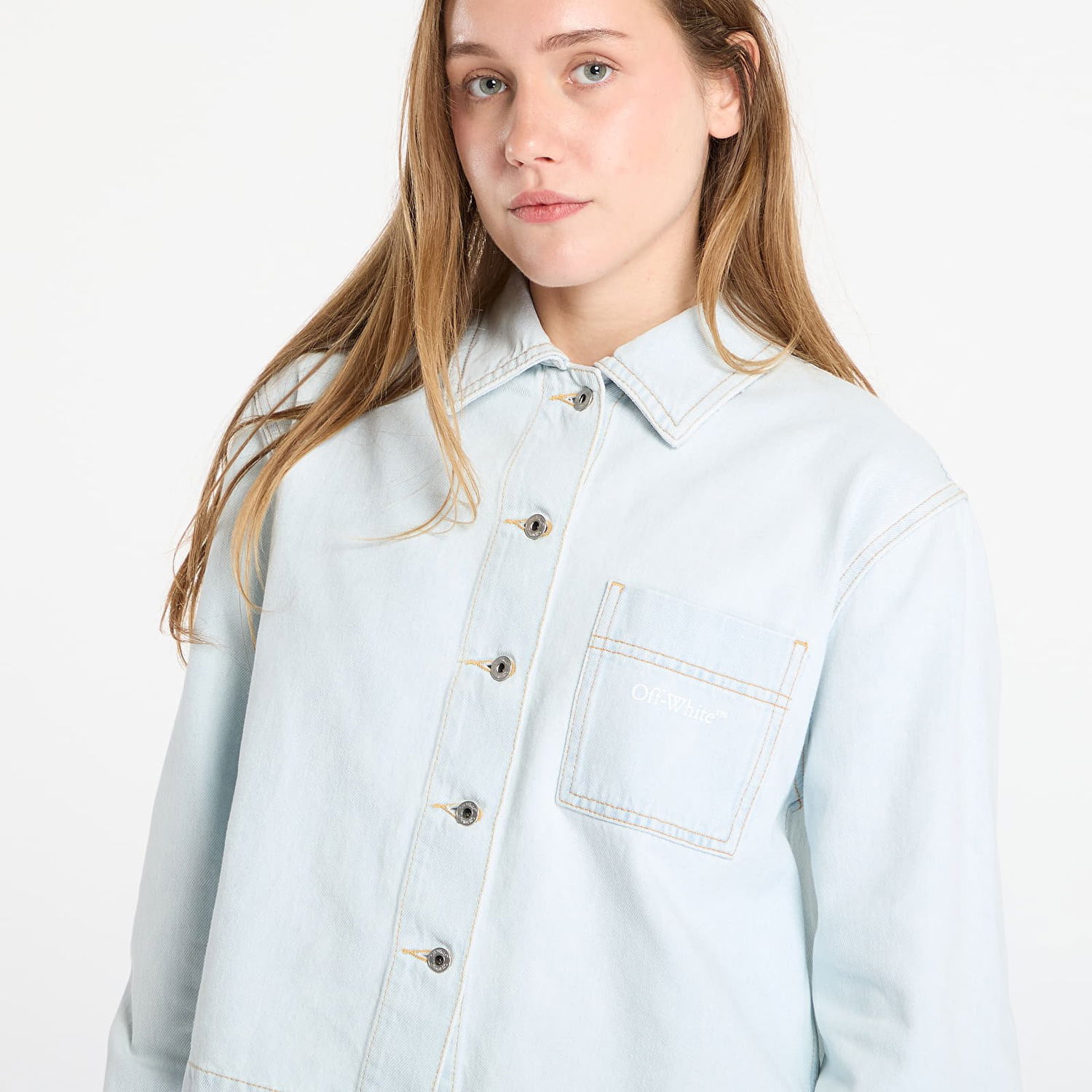 Skjorte Off-White Diag L/S Denim Pajama Shirt Blå | OWYD013F25DEN0024301, 1