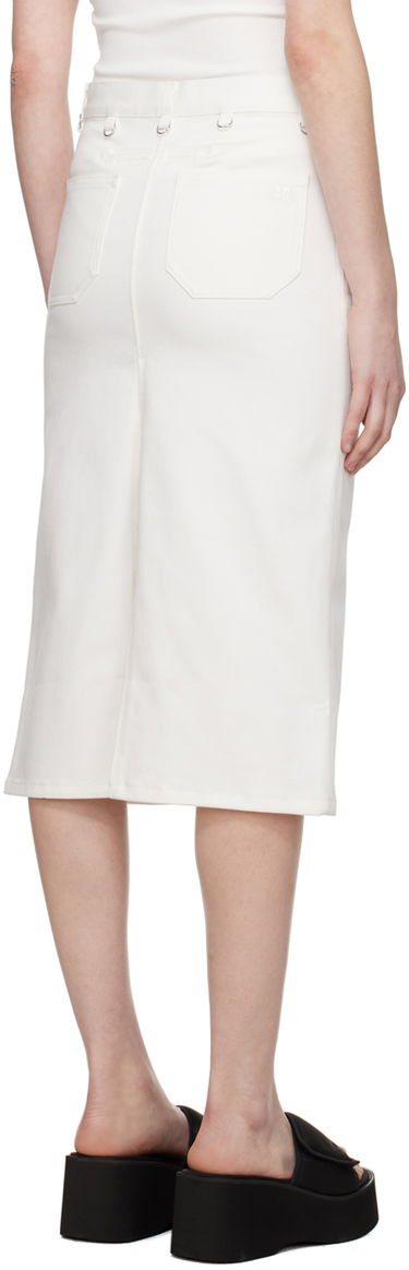 Nederdel Courrèges Courrèges Multiflex Denim Button-Front Skirt Hvid | 124DJU155DE0022, 2