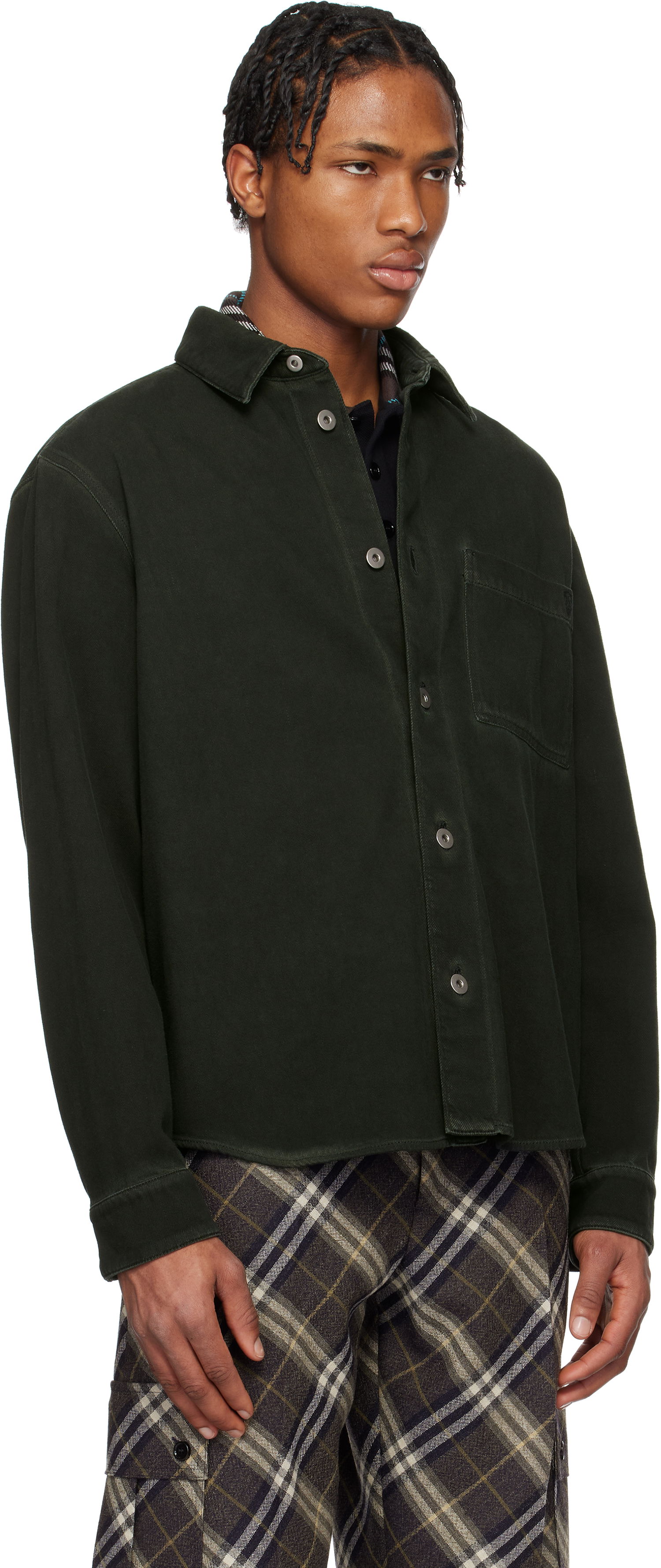 Skjorte Burberry Burberry Garment Dyed Denim Shirt Grøn | 8101259, 1