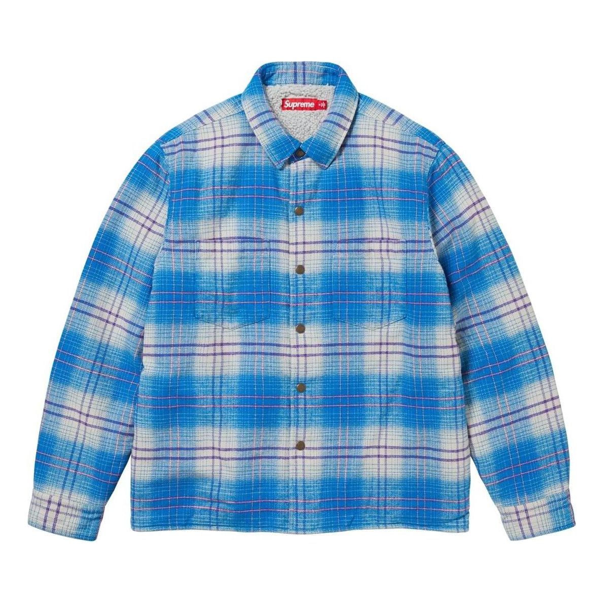 Skjorte Supreme Lined Plaid Shirt Jacket Blå | SUP-FW23-192, 0