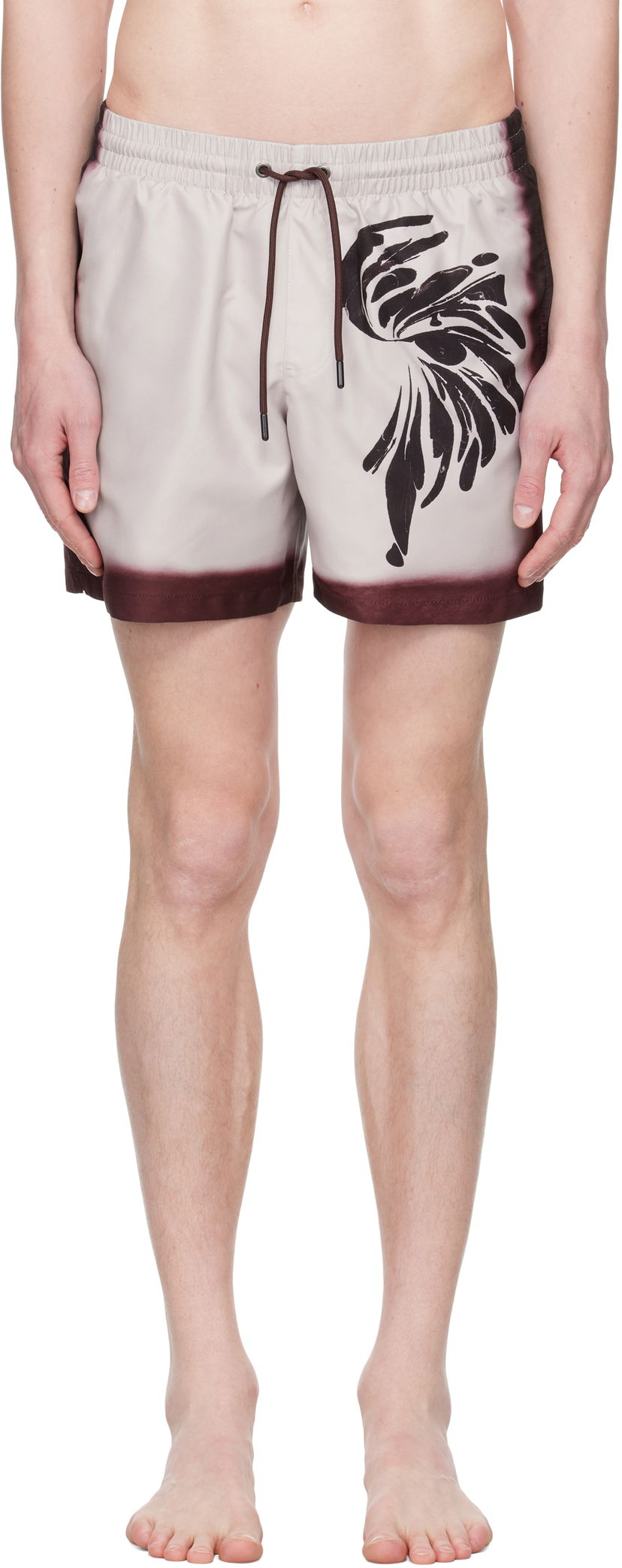 Badetøj Dries Van Noten Dries Van Noten Printed Swim Shorts Beige | 251-082500-1433