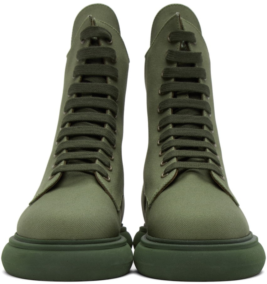 Tøj The Attico Attico Selene Canvas Ankle Boots Grøn | 221WS443 C008, 1