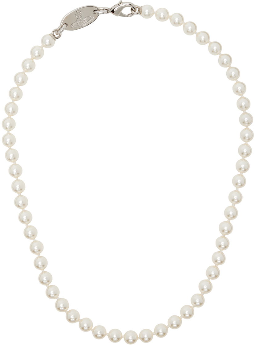 Halskæde Vivienne Westwood Vivienne Westwood Stuart Pearl Necklace Hvid | 63010087-02P155-IM