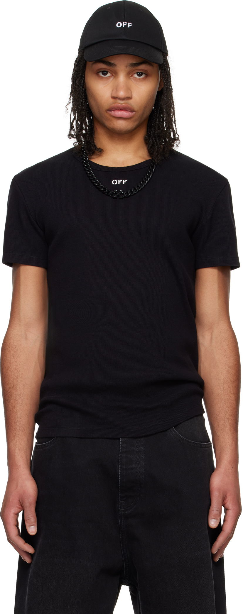 T-shirt Off-White Off-White Stamp Rib T-Shirt Sort | OMUY007C99JER0011001