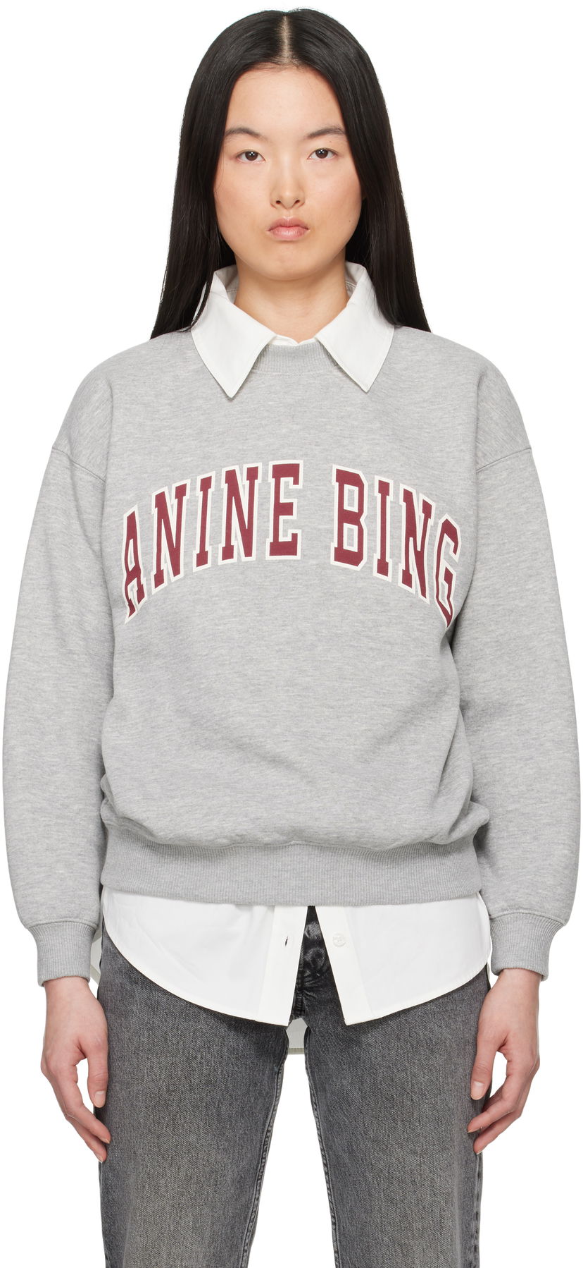 Sweater Anine Bing Anine Bing Spencer Sweatshirt Grå | A-08-11451-GRM1