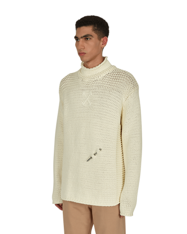 Sweater Off-White Meteornail Knit Zip Mockneck Sweater Beige | OMHA122F21KNI001 6161, 3