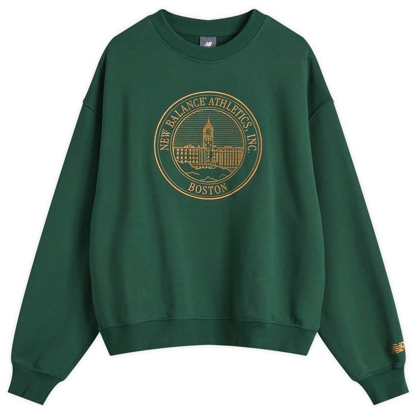 Sweatshirt New Balance Varsity Oversized Crewneck Sweatshirt Grøn | WT43553-NWG