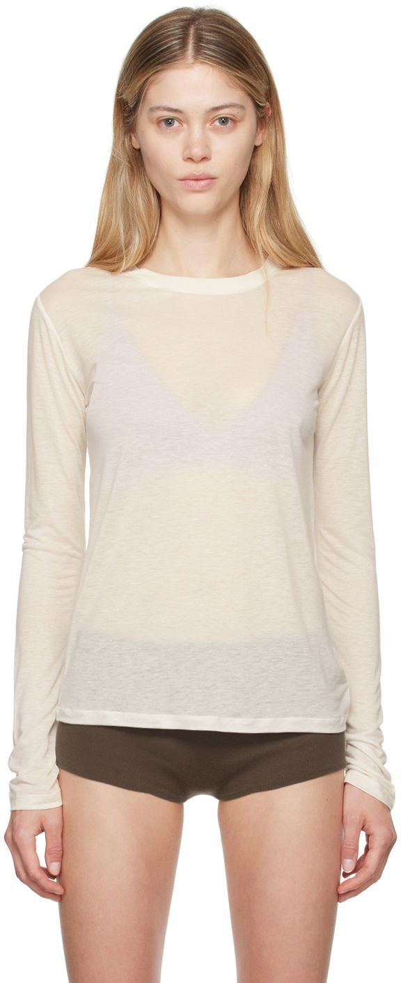 T-shirt Baserange Off-White Bamboo Lyocell Long Sleeve T-Shirt Beige | TOLS-BL-000, 0