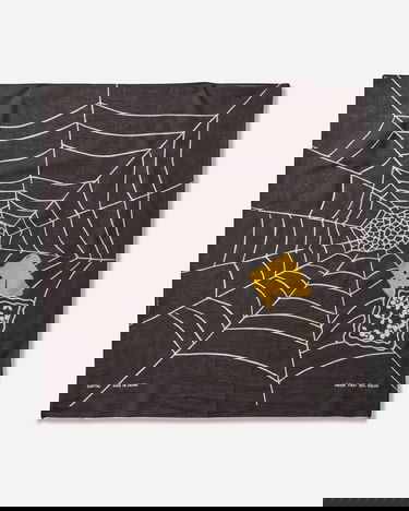 Tørklæde KAPITAL Fastcolor Selvedge Bandana Spider Peckish Sort | K2504BA529 BLACK, 3