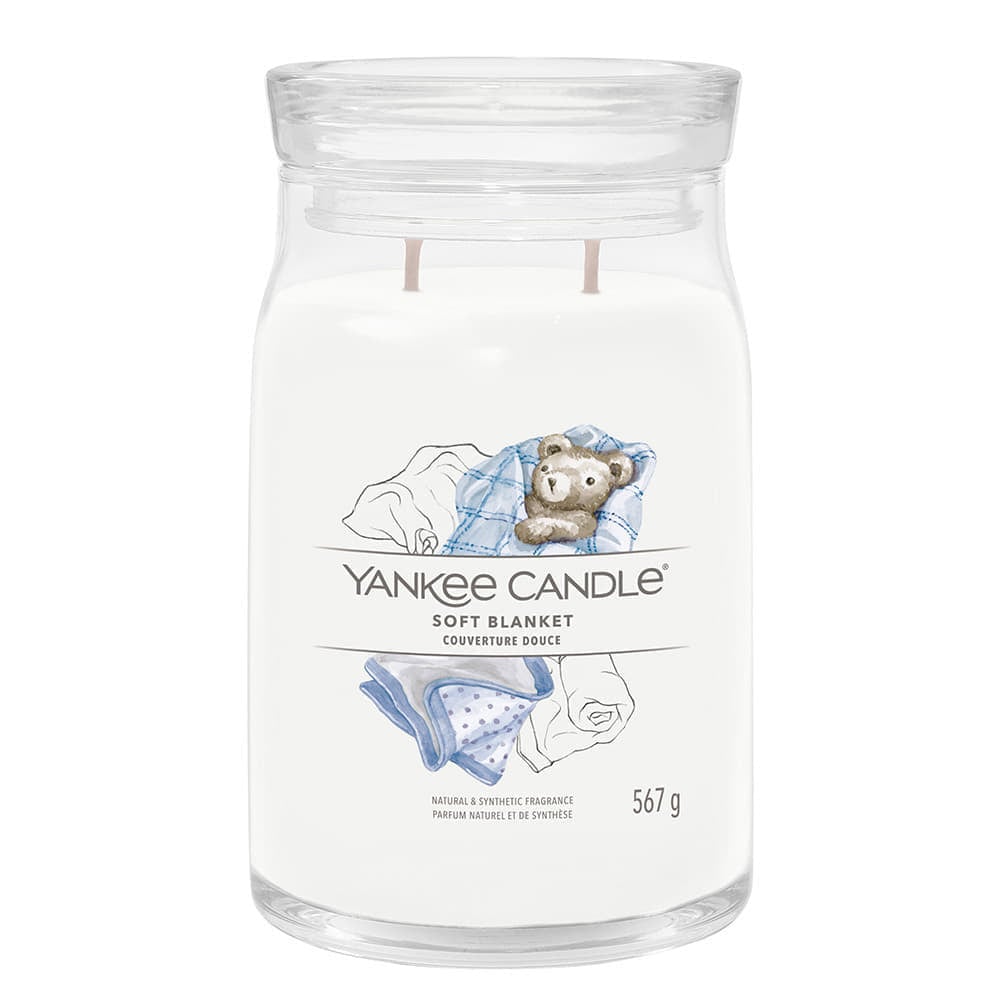 Stearinlys Yankee Candle Signature Large Jar 2 Wicks Soft Blanket Hvid | 40368, 0