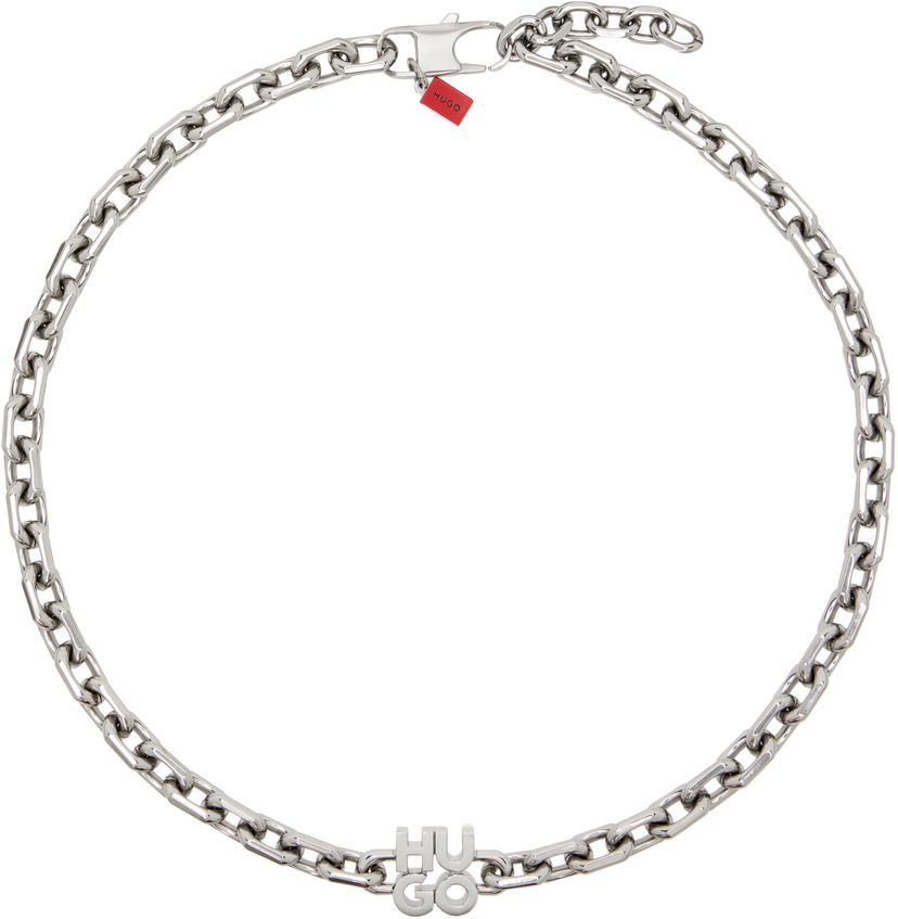 Halskæde BOSS Chain Necklace With Logo Pendant Metalisk | 50536254