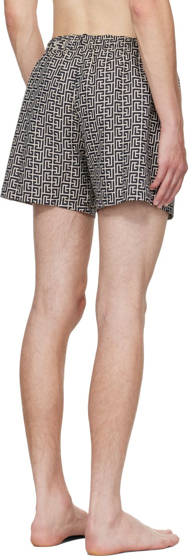 Badetøj Balmain Balmain Monogram Swim Shorts Beige | BWB641500, 2