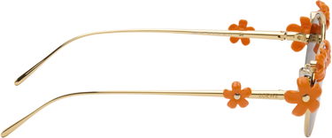 Solbriller Loewe Signature Round-Frame Floral Applique Sunglasses Metalisk | LW40173UM5130F 840126861532, 1