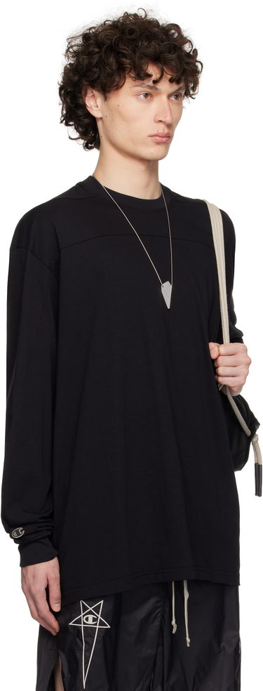 T-shirt Rick Owens Rick Owens Champion Edition Girdered Long Sleeve T-Shirt Sort | CM01E1672 CHJG JERSEY, 1