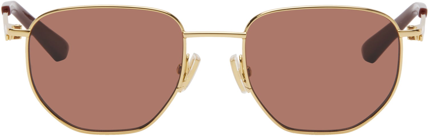 Solbriller Bottega Veneta Bottega Veneta Split Metal Sunglasses Brun | BV1301S-006, 0