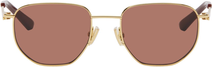 Solbriller Bottega Veneta Bottega Veneta Split Metal Sunglasses Brun | BV1301S-006