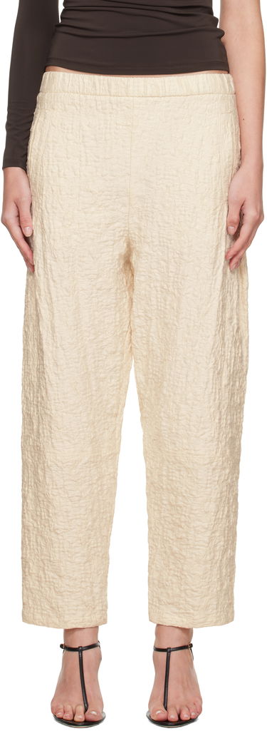 Bukser Max Mara Max Mara Alamo Textured Ankle Trousers Beige | 2521786058600, 0