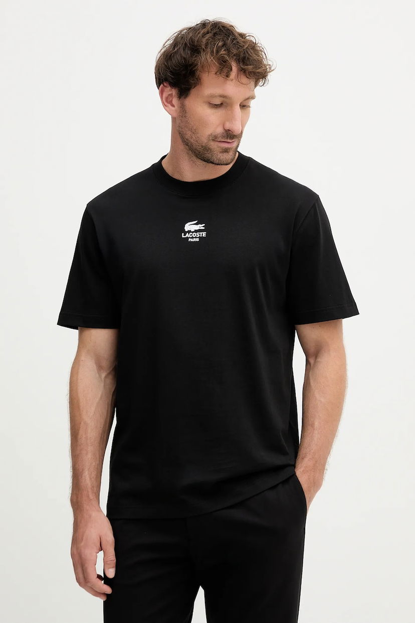 T-shirt Lacoste Lacoste Paris Logo Print T-Shirt Sort | TH2739