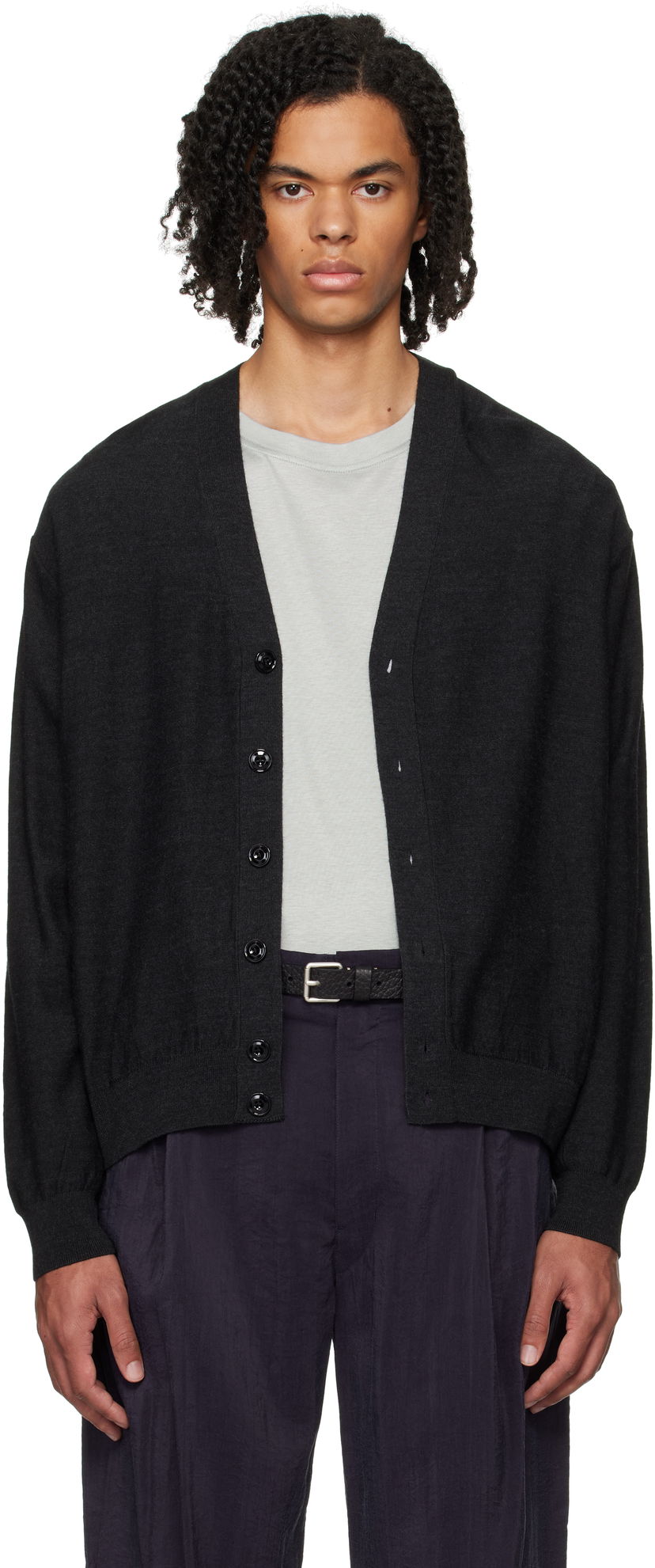 Sweater LEMAIRE Relaxed Cardigan Sort | TO1082 LK087